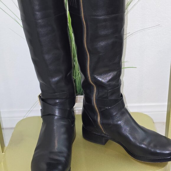 Michael Kors Black Leather Knee Boot - Picture 9 of 14